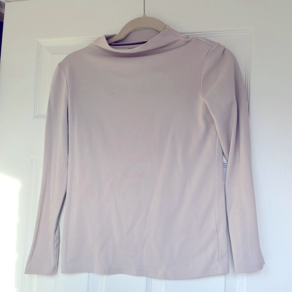 3 for $30!! Mock Neck Beige Cotton top